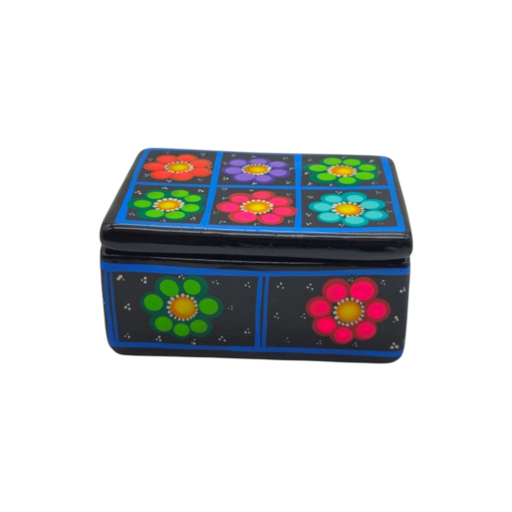 Colorful Hand-Painted Guerrero Jewelry Box | Mexican Ceramic Earring Holder Guerrero Jewelry Box La Vie Bien Colorful Hand-Painted Guerrero Jewelry Box | Mexican Ceramic Earring Holder