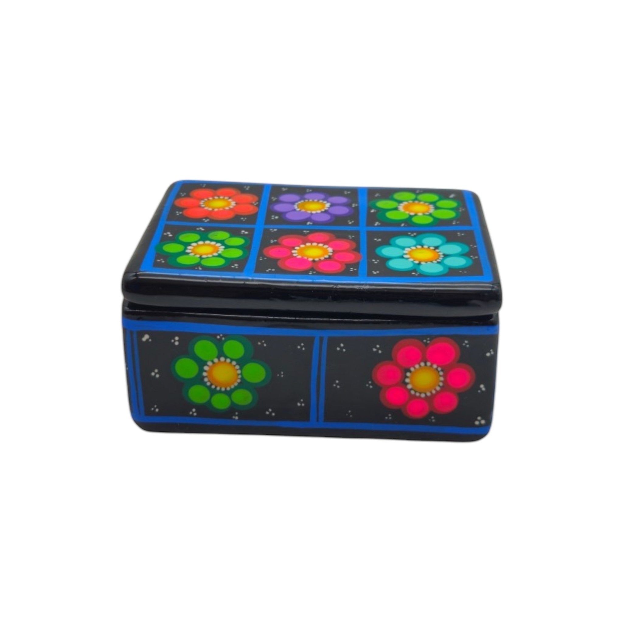 Colorful Hand-Painted Guerrero Jewelry Box | Mexican Ceramic Earring Holder Guerrero Jewelry Box La Vie Bien Colorful Hand-Painted Guerrero Jewelry Box | Mexican Ceramic Earring Holder