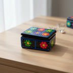 Colorful Hand-Painted Guerrero Jewelry Box | Mexican Ceramic Earring Holder Guerrero Jewelry Box La Vie Bien Colorful Hand-Painted Guerrero Jewelry Box | Mexican Ceramic Earring Holder