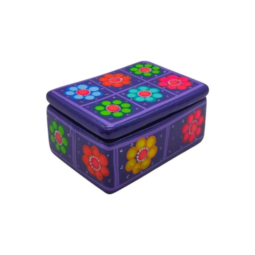 Colorful Hand-Painted Guerrero Jewelry Box | Mexican Ceramic Earring Holder Guerrero Jewelry Box La Vie Bien Colorful Hand-Painted Guerrero Jewelry Box | Mexican Ceramic Earring Holder