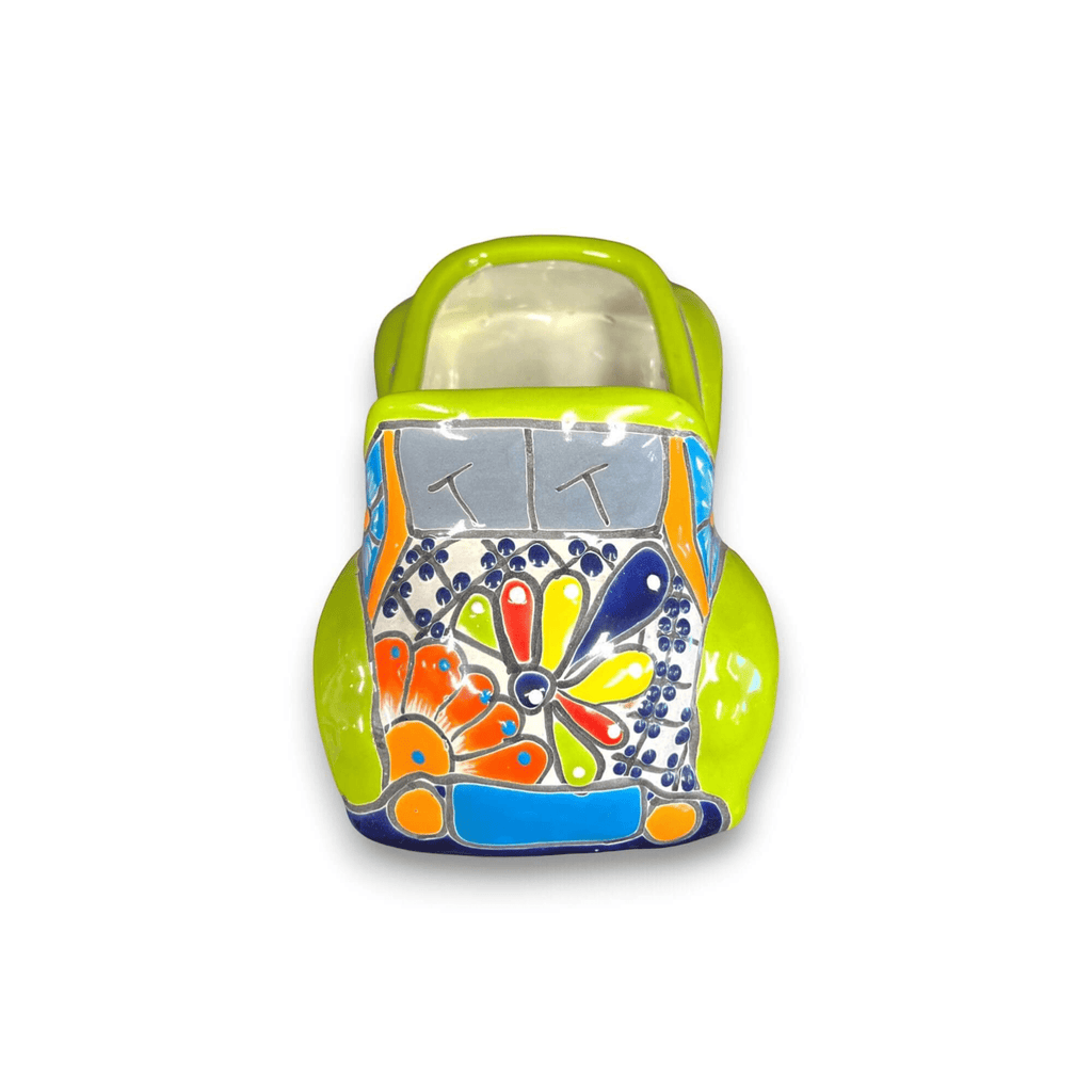 Colorful Hand - Painted Talavera Car Planter | Small Ceramic Car Statue Talavera Planter La Vie Bien Colorful Hand - Painted Talavera Car Planter | Small Ceramic Car Statue