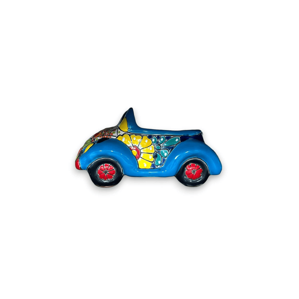 Colorful Hand - Painted Talavera Car Planter | Small Ceramic Car Statue Talavera Planter La Vie Bien Colorful Hand - Painted Talavera Car Planter | Small Ceramic Car Statue