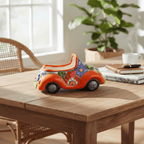 Colorful Hand - Painted Talavera Car Planter | Small Ceramic Car Statue Talavera Planter La Vie Bien Colorful Hand - Painted Talavera Car Planter | Small Ceramic Car Statue