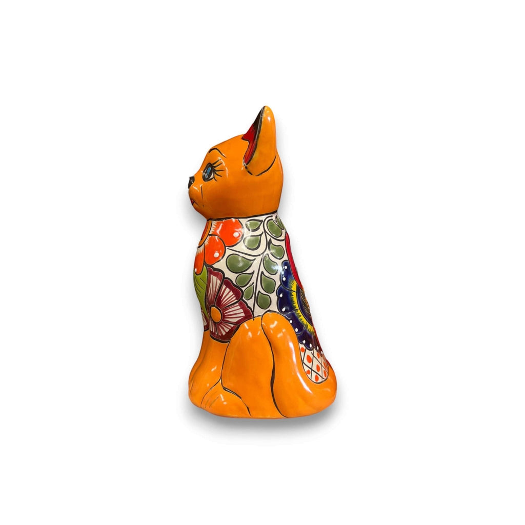 Colorful Hand-Painted Talavera Cat Statue | Mexican Folk Art Decor Talavera Statue La Vie Bien Colorful Hand-Painted Talavera Cat Statue | Mexican Folk Art Decor