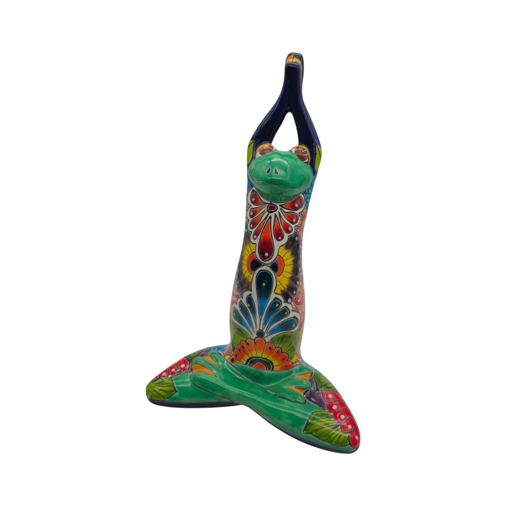 Colorful Hand Painted Talavera Frog Statue | Large Mexican Art Decor Talavera Statue La Vie Bien Colorful Hand Painted Talavera Frog Statue | Large Mexican Art Decor