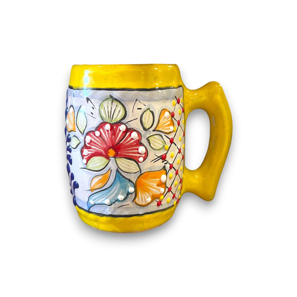 Colorful Handcrafted Mexican Coffee Mug | Talavera Ceramic Art Talavera Mug La Vie Bien Colorful Handcrafted Mexican Coffee Mug | Talavera Ceramic Art