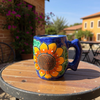 Colorful Handcrafted Mexican Coffee Mug | Talavera Ceramic Art Talavera Mug La Vie Bien Colorful Handcrafted Mexican Coffee Mug | Talavera Ceramic Art