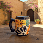 Colorful Handcrafted Mexican Coffee Mug | Talavera Ceramic Art Talavera Mug La Vie Bien Colorful Handcrafted Mexican Coffee Mug | Talavera Ceramic Art
