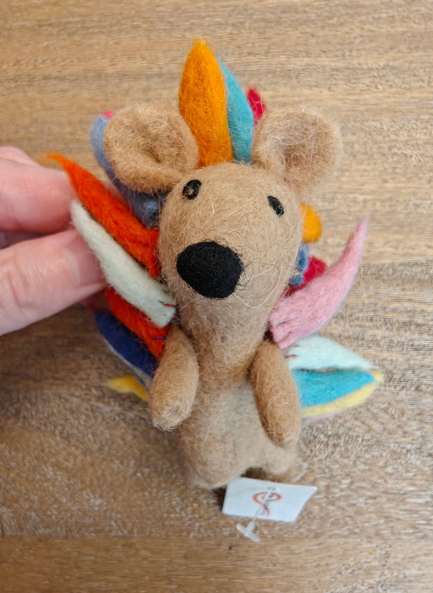 Colorful Hedgehog handmade felt Finger Puppet - Sensory Play for kids - Magic Meadow collection La Vie Bien Colorful Hedgehog handmade felt Finger Puppet - Sensory Play for kids - Magic Meadow collection