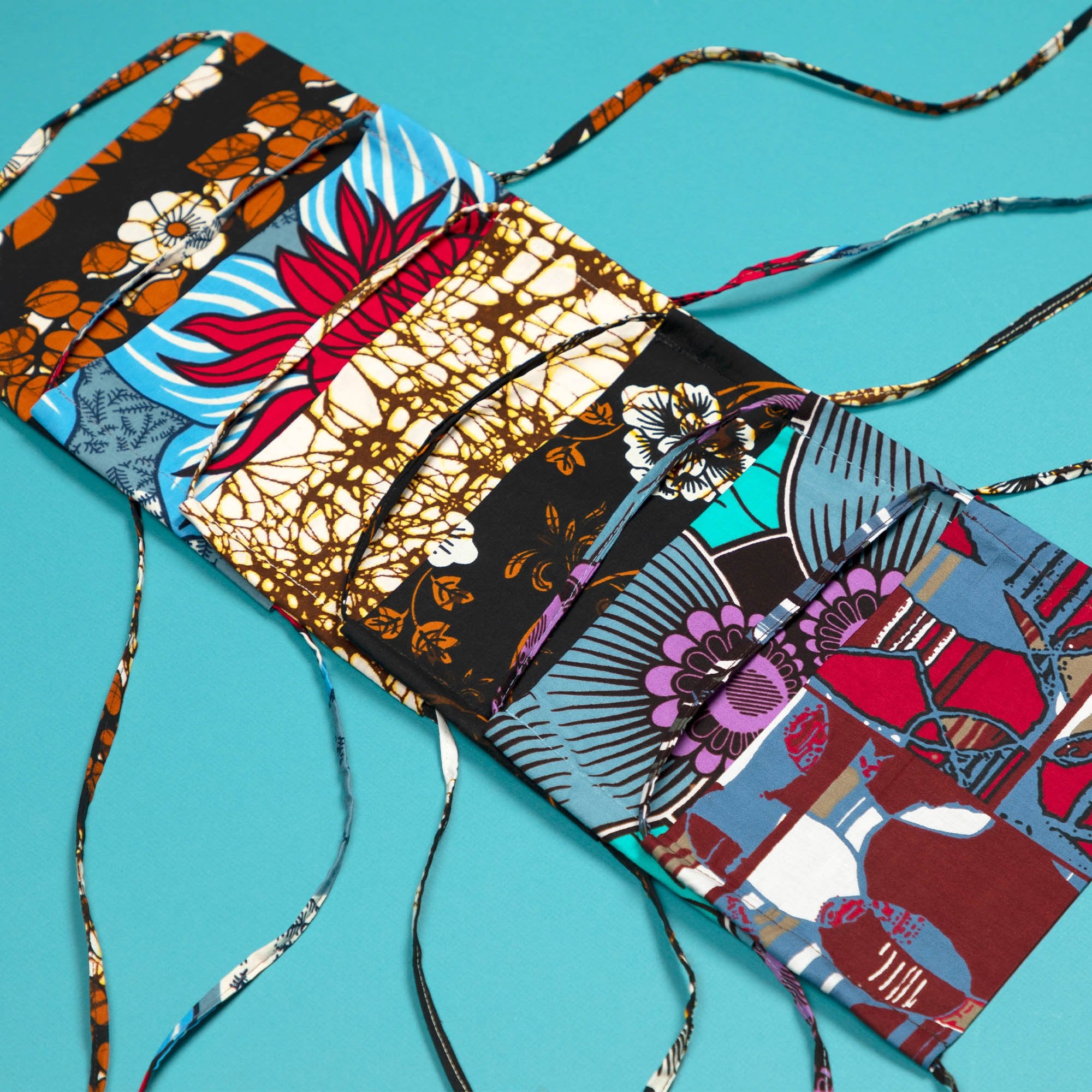 Colorful Kitenge Cotton Tie-back Face Mask Face Mask & Mask Accessories La Vie Bien Colorful Kitenge Cotton Tie-back Face Mask