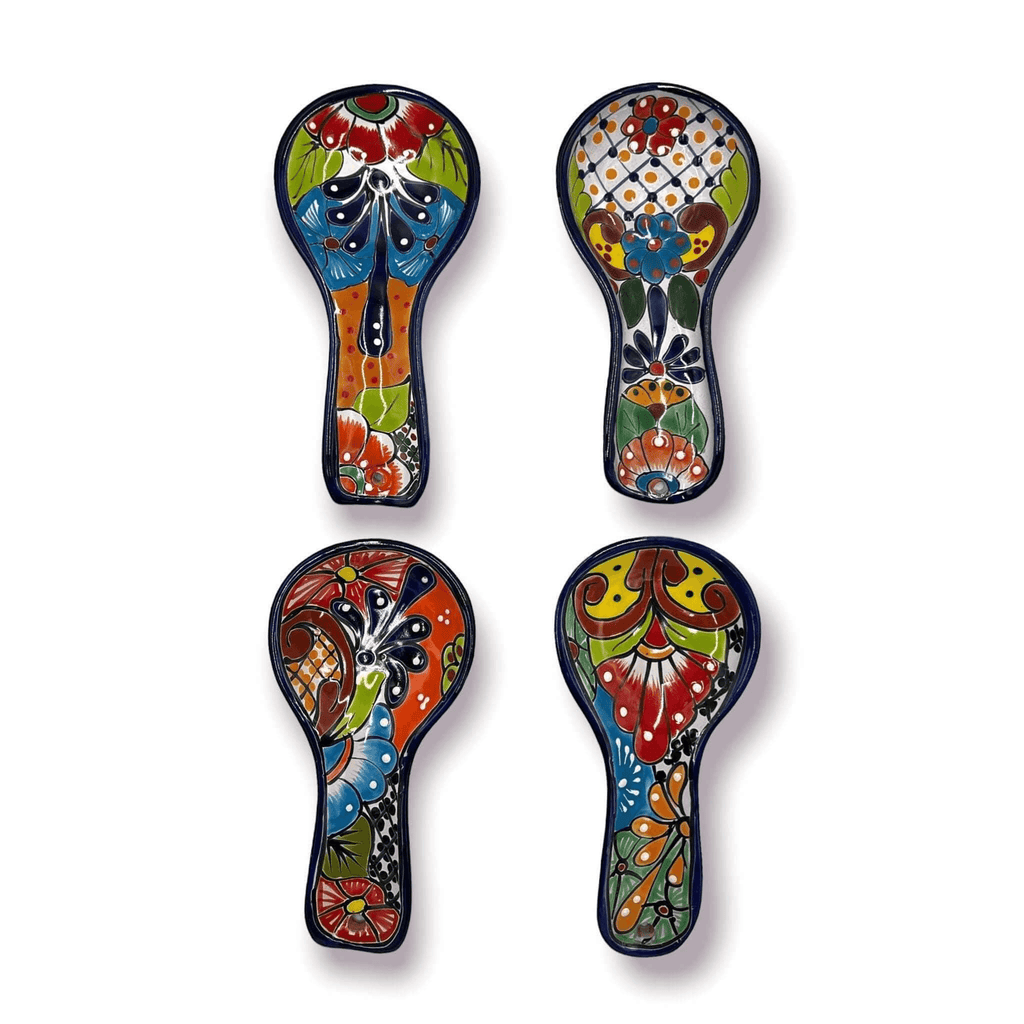 Colorful Mexican Talavera Utensil Rest | Handmade Spoon Rest Talavera Spoon Rest La Vie Bien Colorful Mexican Talavera Utensil Rest | Handmade Spoon Rest