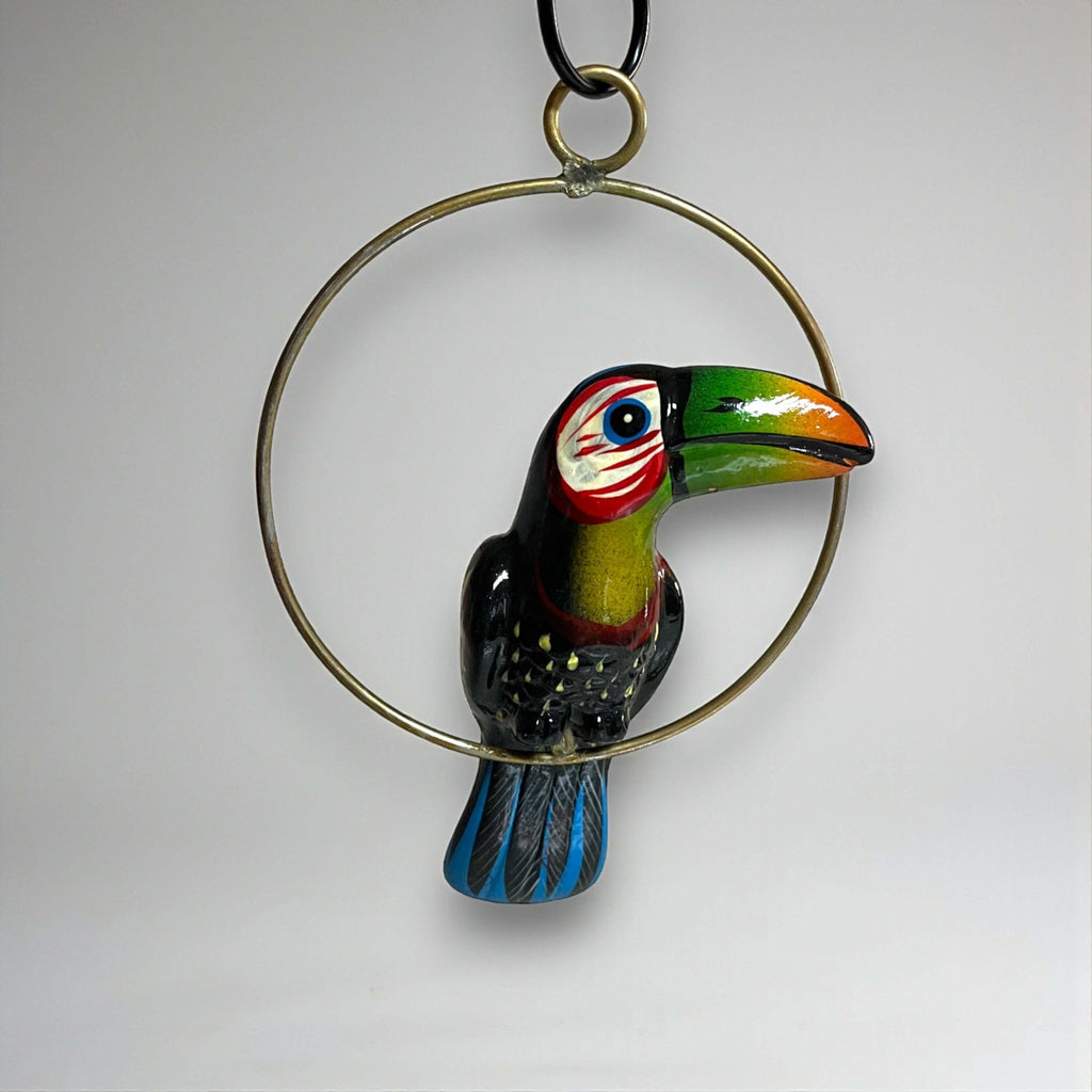 Colorful Mini Talavera Toucan | Handcrafted Hanging Decor Talavera Statue La Vie Bien Colorful Mini Talavera Toucan | Handcrafted Hanging Decor
