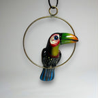 Colorful Mini Talavera Toucan | Handcrafted Hanging Decor Talavera Statue La Vie Bien Colorful Mini Talavera Toucan | Handcrafted Hanging Decor