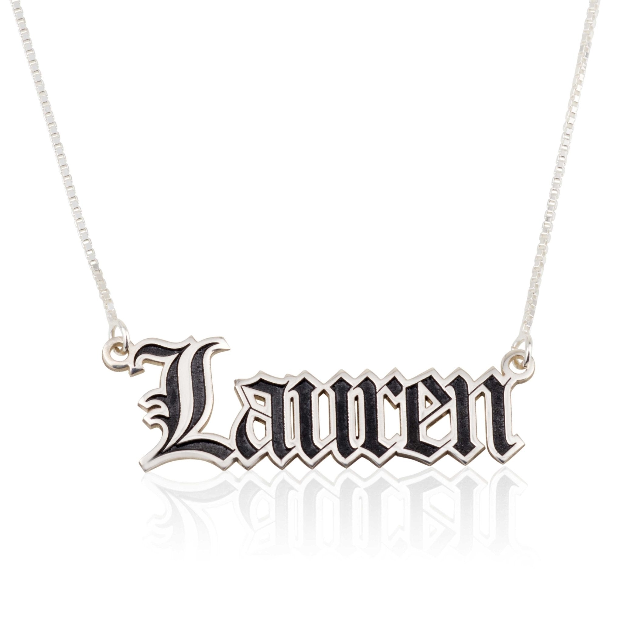 Colorful Old English Name Necklace