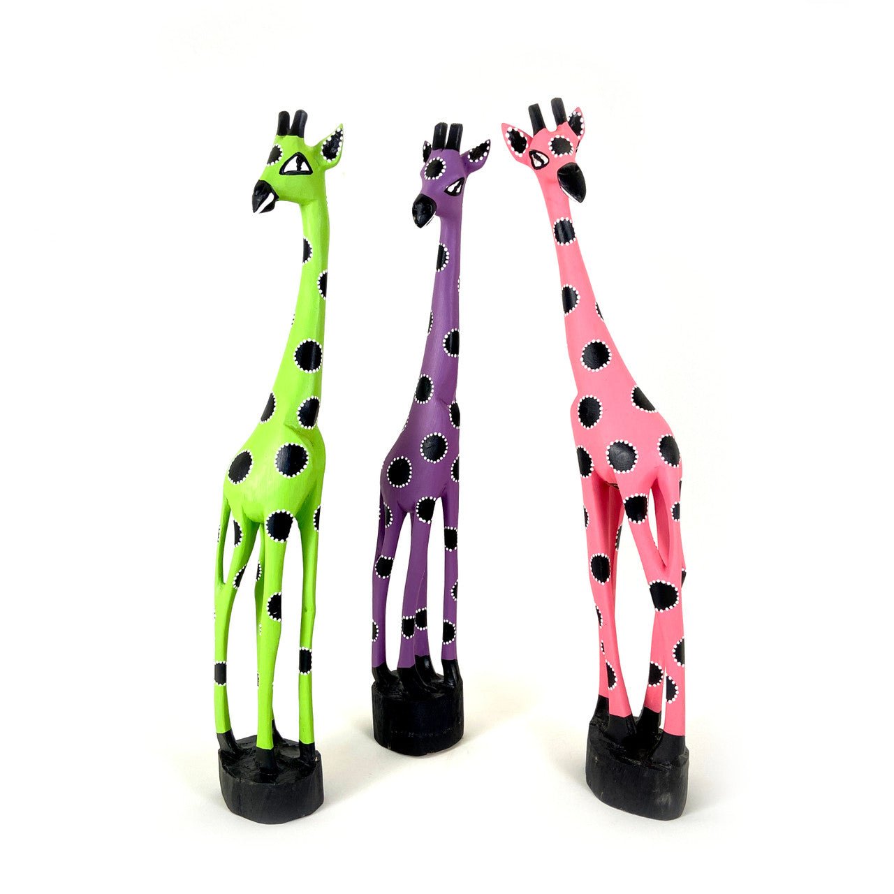 Colorful Painted Wood Giraffe - 24" La Vie Bien Colorful Painted Wood Giraffe - 24"