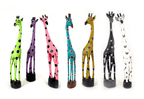 Colorful Painted Wood Giraffe - 24" La Vie Bien Colorful Painted Wood Giraffe - 24"