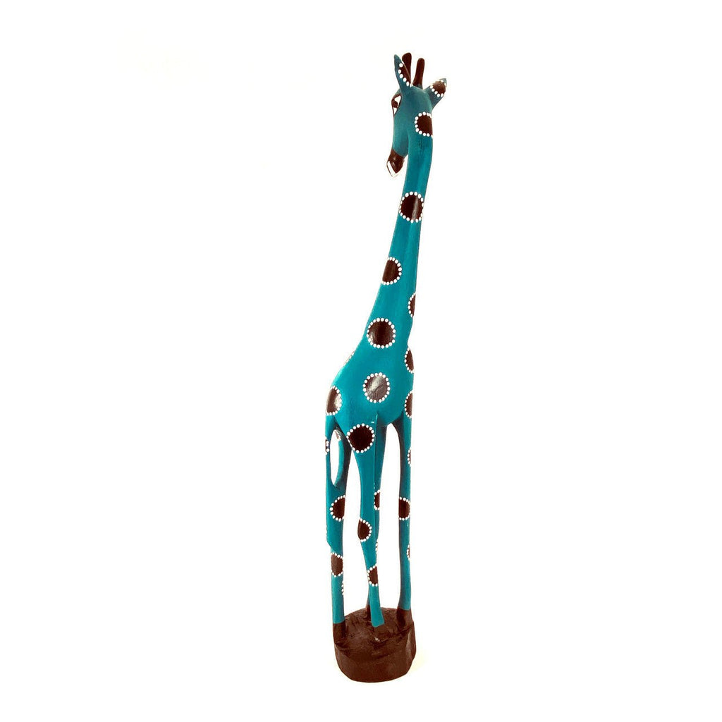 Colorful Painted Wood Giraffe - 24" La Vie Bien Colorful Painted Wood Giraffe - 24"