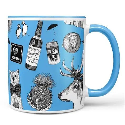 Colorful Scottish Icons Mug Mugs La Vie Bien Colorful Scottish Icons Mug