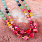 Colorful Serape Multi Stone Statement Necklace Necklaces La Vie Bien Colorful Serape Multi Stone Statement Necklace
