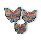 Colorful Talavera Butterfly Trio | Mexican Ceramic Wall Art