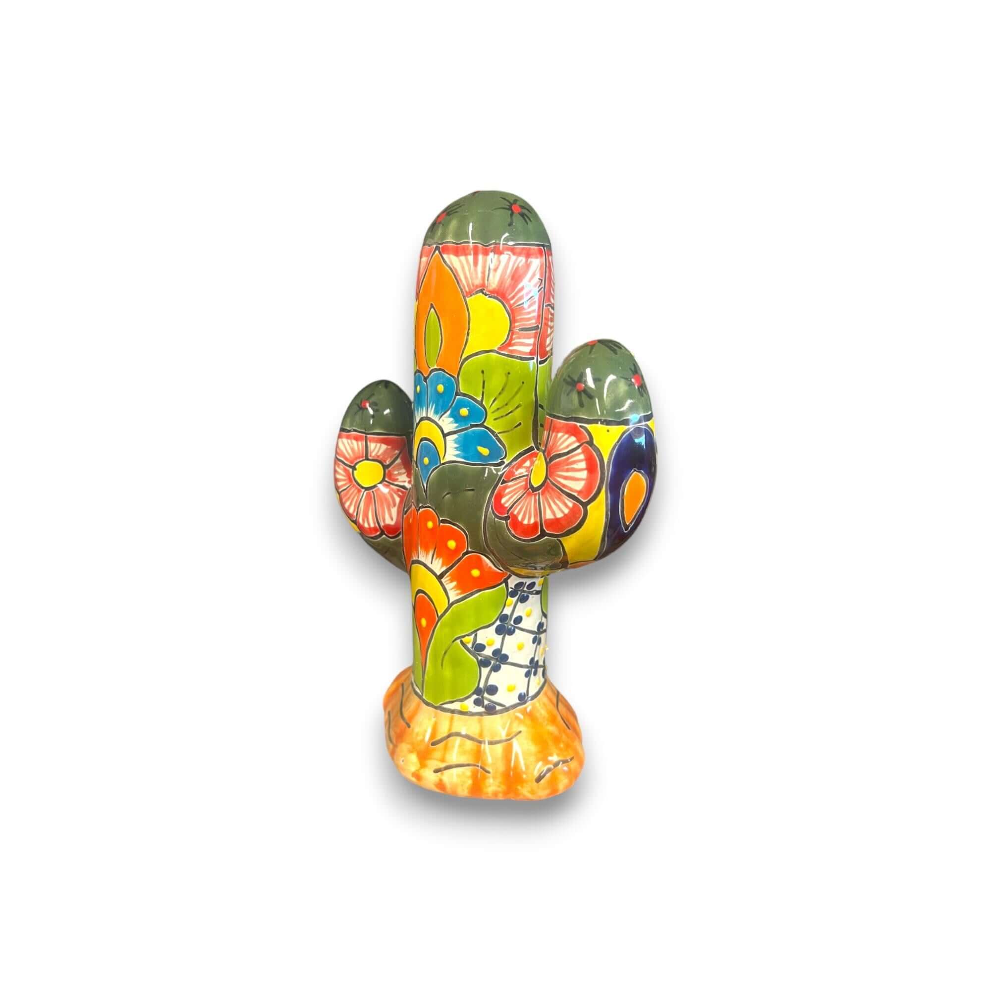 Colorful Talavera Cactus Sculpture | Mexican Ceramic Decor Talavera Figurine La Vie Bien Colorful Talavera Cactus Sculpture | Mexican Ceramic Decor