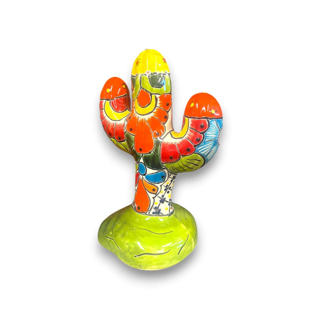 Colorful Talavera Cactus Sculpture | Mexican Ceramic Decor Talavera Figurine La Vie Bien Colorful Talavera Cactus Sculpture | Mexican Ceramic Decor