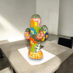 Colorful Talavera Cactus Sculpture | Mexican Ceramic Decor Talavera Figurine La Vie Bien Colorful Talavera Cactus Sculpture | Mexican Ceramic Decor