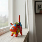 Colorful Talavera Cat Planter | Mexican Ceramic Art