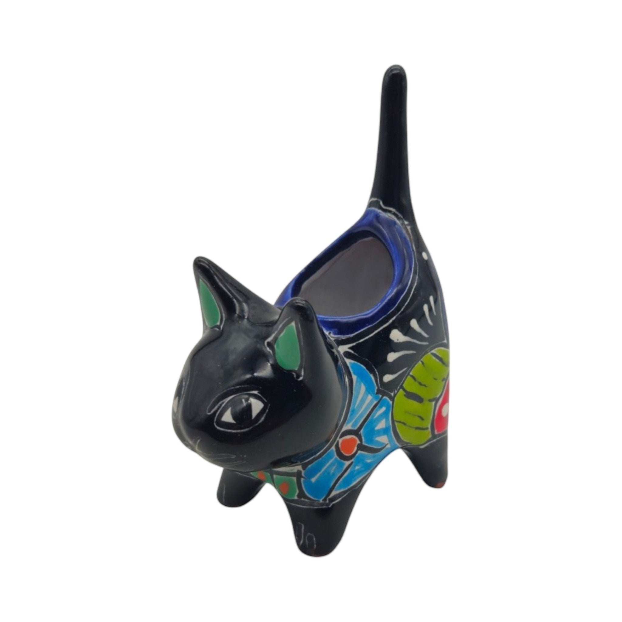 Colorful Talavera Cat Planter | Mexican Ceramic Art Talavera Planter La Vie Bien Colorful Talavera Cat Planter | Mexican Ceramic Art