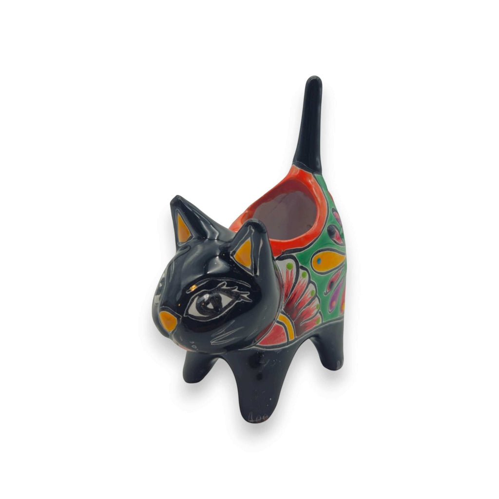 Colorful Talavera Cat Planter | Mexican Ceramic Art Talavera Planter La Vie Bien Colorful Talavera Cat Planter | Mexican Ceramic Art