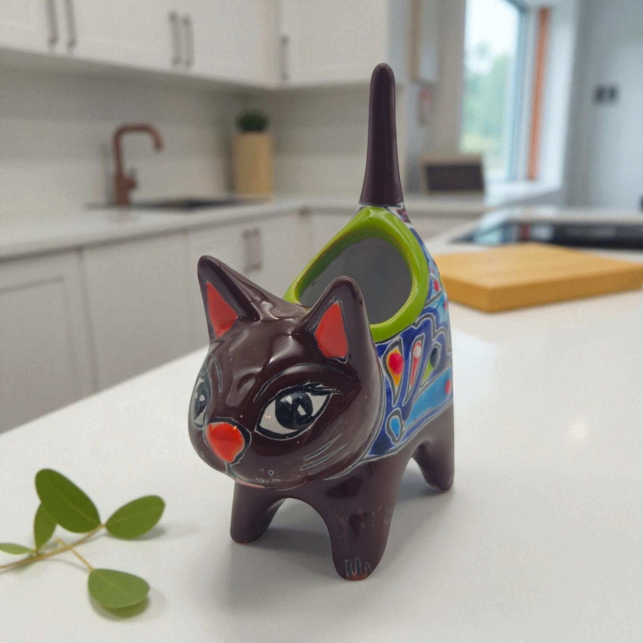 Colorful Talavera Cat Planter | Mexican Ceramic Art Talavera Planter La Vie Bien Colorful Talavera Cat Planter | Mexican Ceramic Art
