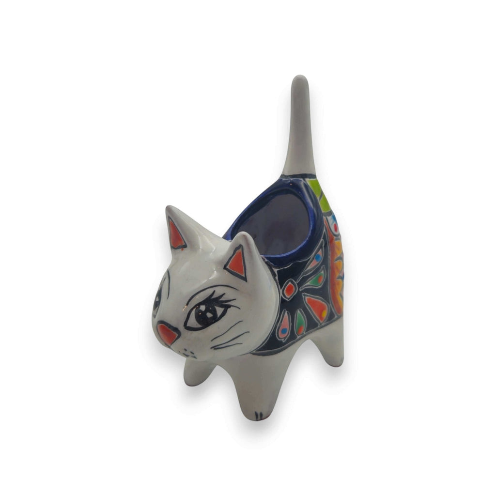 Colorful Talavera Cat Planter | Mexican Ceramic Art Talavera Planter La Vie Bien Colorful Talavera Cat Planter | Mexican Ceramic Art