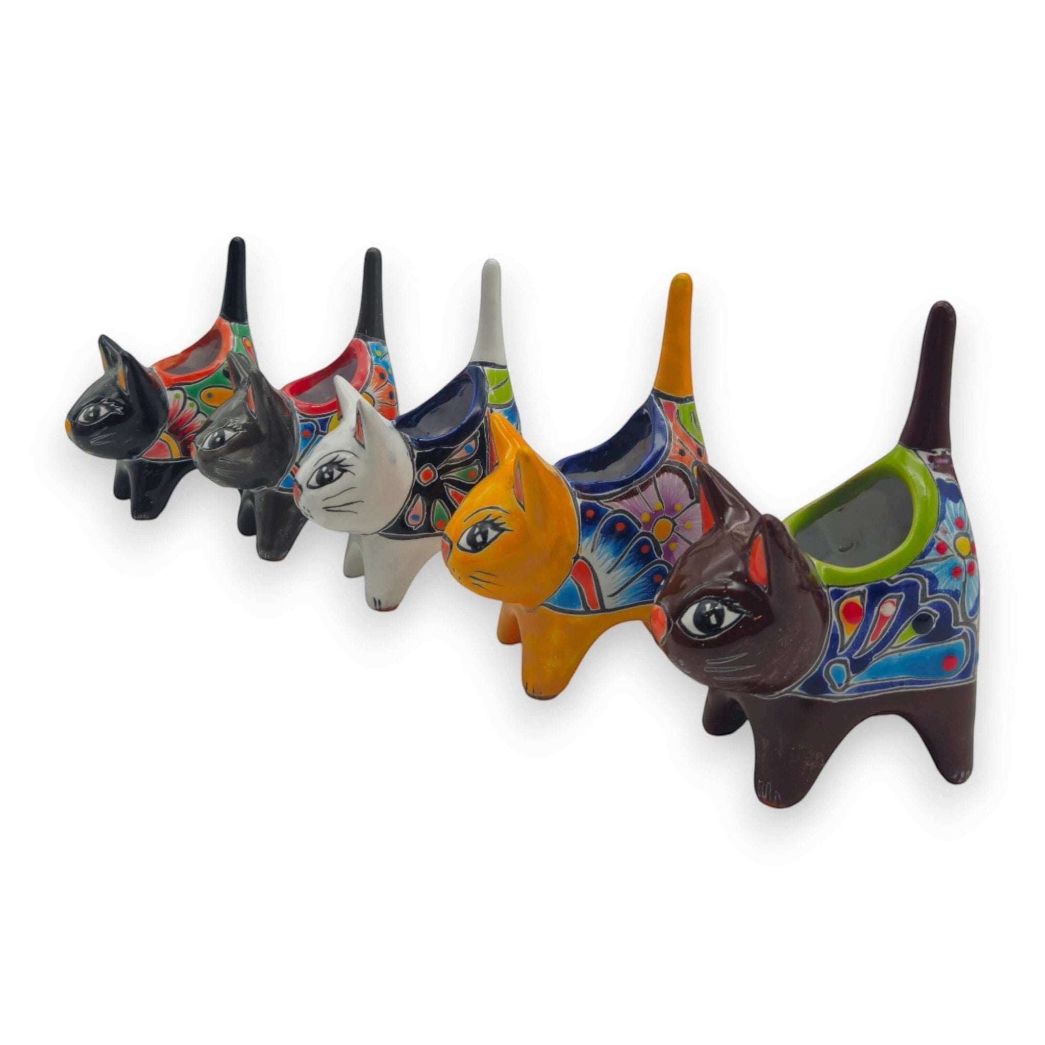 Colorful Talavera Cat Planter | Mexican Ceramic Art Talavera Planter La Vie Bien Colorful Talavera Cat Planter | Mexican Ceramic Art