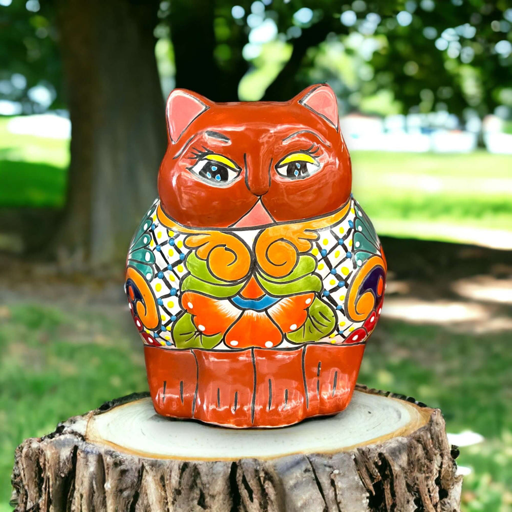 Colorful Talavera Cat Planter | Mexican Ceramic Art Talavera Planter La Vie Bien Colorful Talavera Cat Planter | Mexican Ceramic Art