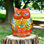 Colorful Talavera Cat Planter | Mexican Ceramic Art Talavera Planter La Vie Bien Colorful Talavera Cat Planter | Mexican Ceramic Art