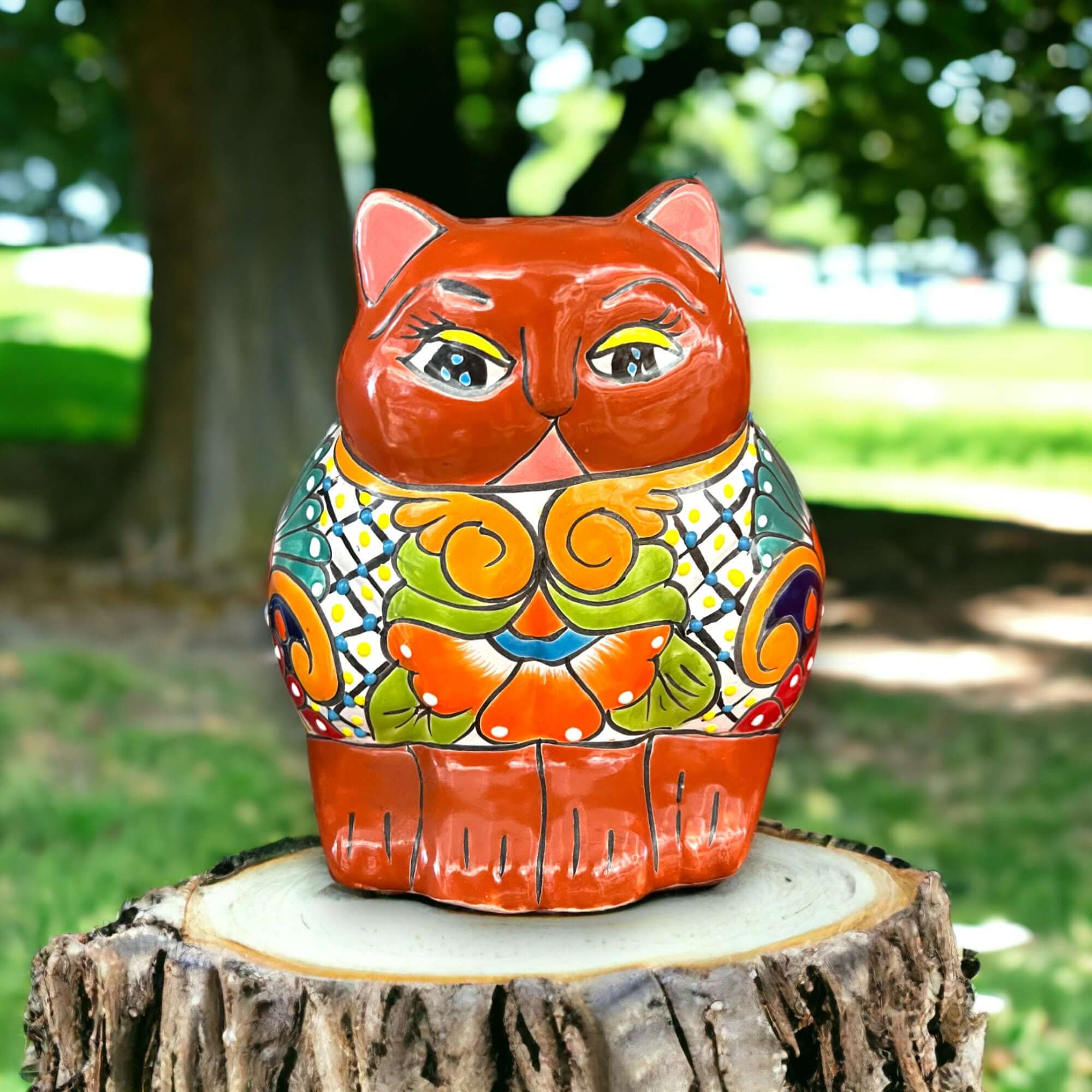 Colorful Talavera Cat Planter | Mexican Ceramic Art Talavera Planter La Vie Bien Colorful Talavera Cat Planter | Mexican Ceramic Art