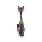 Colorful Talavera Cat Statue | Handcrafted Mexican Art Talavera Statue La Vie Bien Colorful Talavera Cat Statue | Handcrafted Mexican Art