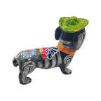 Colorful Talavera Dachshund Figurine | Mexican Folk Art Talavera Statue La Vie Bien Colorful Talavera Dachshund Figurine | Mexican Folk Art