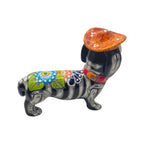 Colorful Talavera Dachshund Figurine | Mexican Folk Art Talavera Statue La Vie Bien Colorful Talavera Dachshund Figurine | Mexican Folk Art