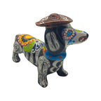 Colorful Talavera Dachshund Figurine | Mexican Folk Art Talavera Statue La Vie Bien Colorful Talavera Dachshund Figurine | Mexican Folk Art