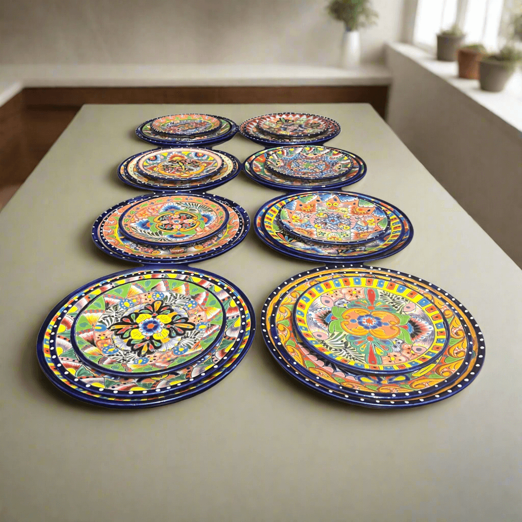 Colorful Talavera Dinnerware Set | 24 - Piece Plate Set for 8 Talavera Dinnerware Set La Vie Bien Colorful Talavera Dinnerware Set | 24 - Piece Plate Set for 8