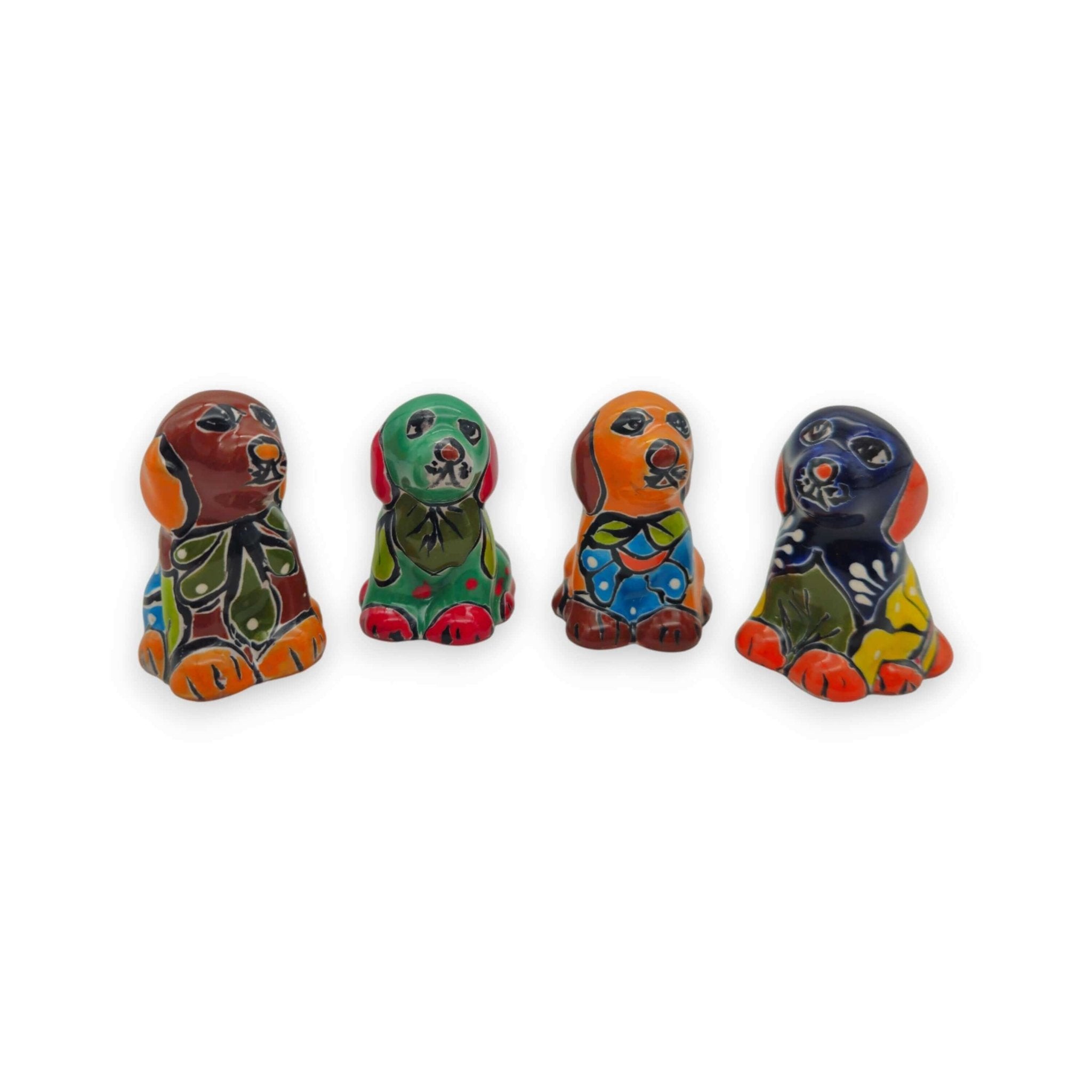 Colorful Talavera Dog Figurine Pair | Mexican Folk Art Decor Talavera Figurine La Vie Bien Colorful Talavera Dog Figurine Pair | Mexican Folk Art Decor
