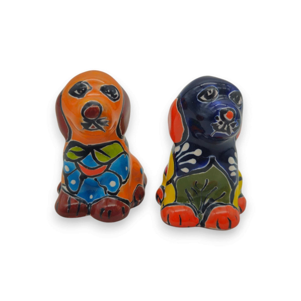 Colorful Talavera Dog Figurine Pair | Mexican Folk Art Decor Talavera Figurine La Vie Bien Colorful Talavera Dog Figurine Pair | Mexican Folk Art Decor