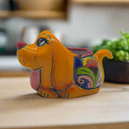 Colorful Talavera Dog Planter | Hand - Painted Mexican Figurine Talavera Planter La Vie Bien Colorful Talavera Dog Planter | Hand - Painted Mexican Figurine