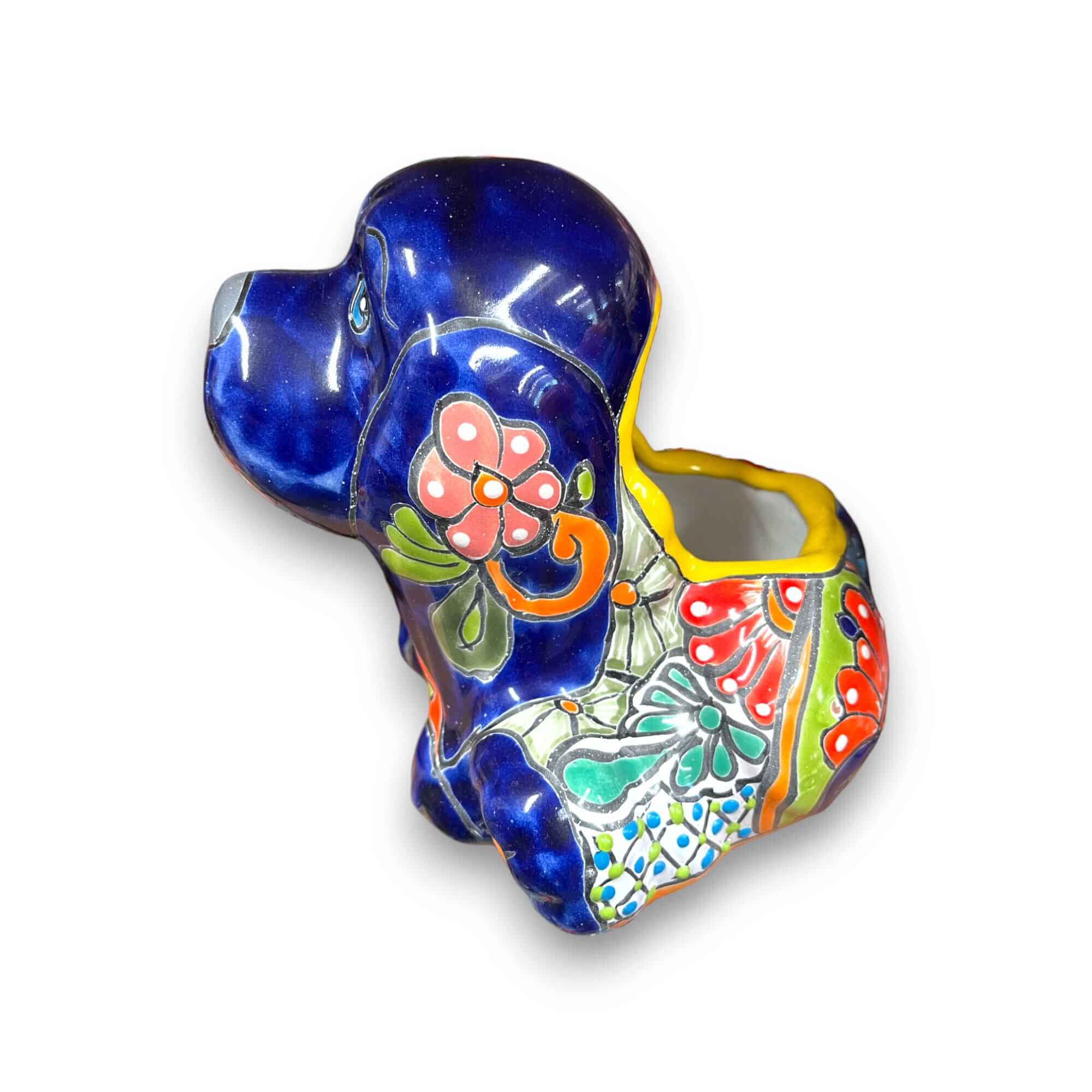 Colorful Talavera Dog Planter | Handcrafted Mexican Pot Talavera Planter La Vie Bien Colorful Talavera Dog Planter | Handcrafted Mexican Pot