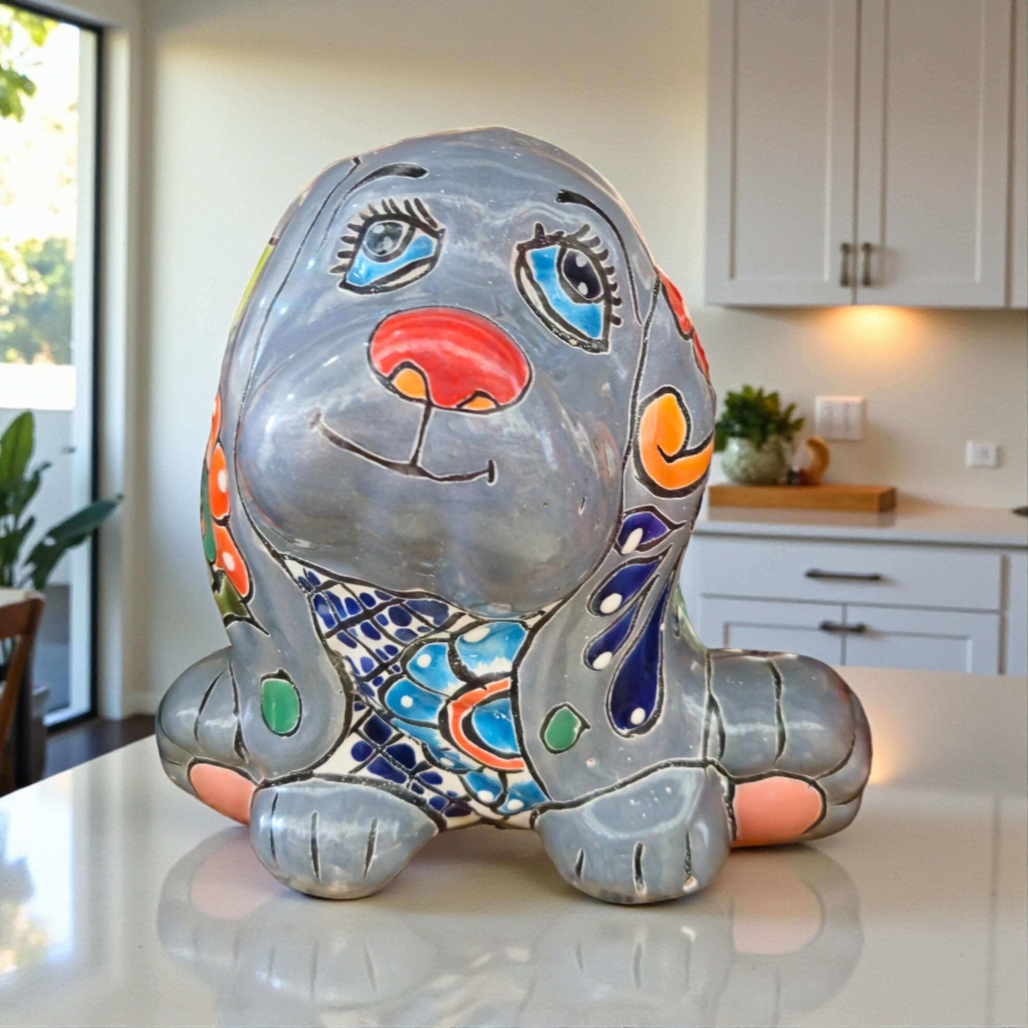 Colorful Talavera Dog Planter | Handcrafted Mexican Pot Talavera Planter La Vie Bien Colorful Talavera Dog Planter | Handcrafted Mexican Pot