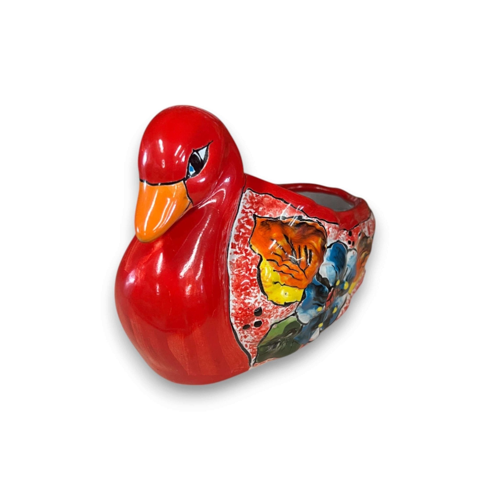 Colorful Talavera Duck Planter | Hand-Painted Mexican Succulent Pottery Art Talavera Planter La Vie Bien Colorful Talavera Duck Planter | Hand-Painted Mexican Succulent Pottery Art