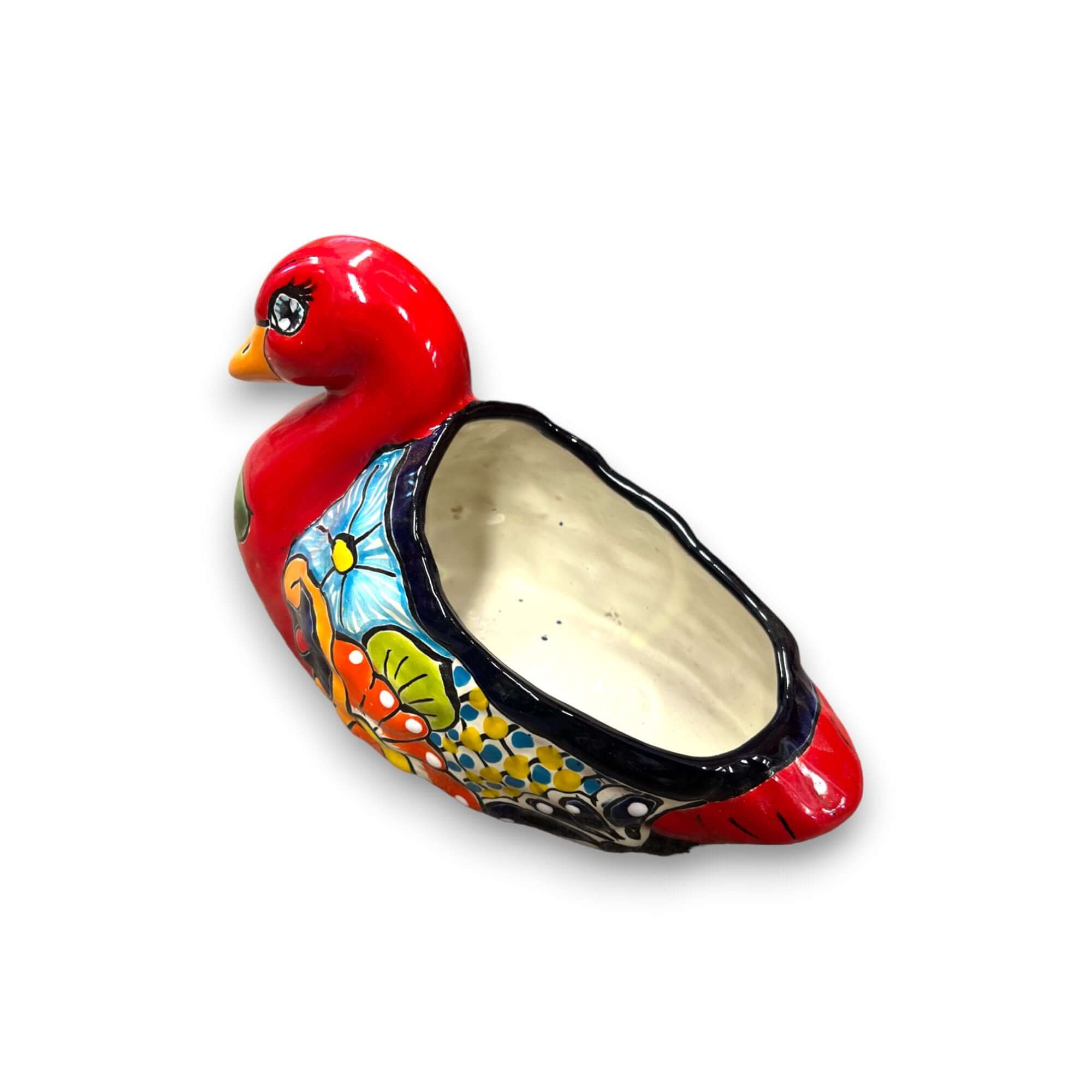 Colorful Talavera Duck Planter | Hand - Painted Mexican Succulent Pottery Art Talavera Planter La Vie Bien Colorful Talavera Duck Planter | Hand - Painted Mexican Succulent Pottery Art