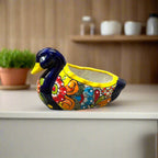 Colorful Talavera Duck Planter | Hand - Painted Mexican Succulent Pottery Art Talavera Planter La Vie Bien Colorful Talavera Duck Planter | Hand - Painted Mexican Succulent Pottery Art