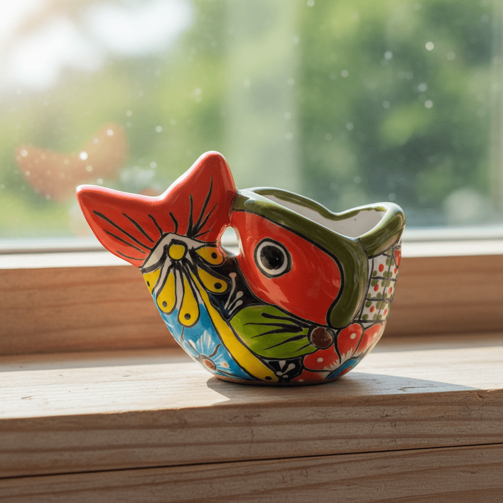 Colorful Talavera Fish Planter | Mexican Hand-Painted Pottery Talavera Planter La Vie Bien Colorful Talavera Fish Planter | Mexican Hand-Painted Pottery